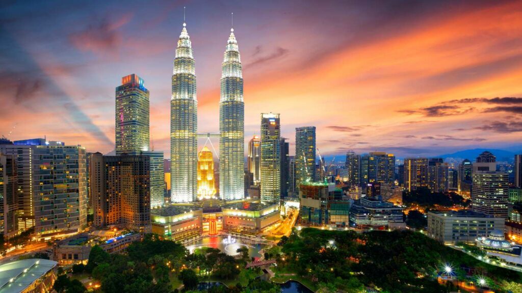 Kuala Lumpur mit Blick auf die Petronas Towers