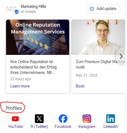 Marketing Hilfe Social Media Profile